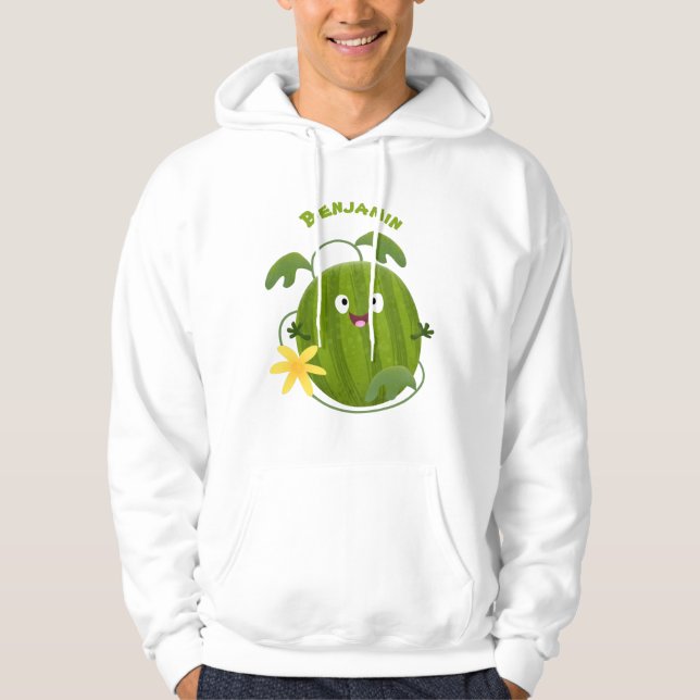 Moletom Um desenho animado de melancia feliz e bonito (Frente)
