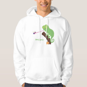 Moletom Um desenho animado verde-feliz chameleon lagarto