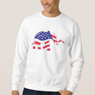 Moletom Um Elefante Bonito feito na bandeira dos EUA
