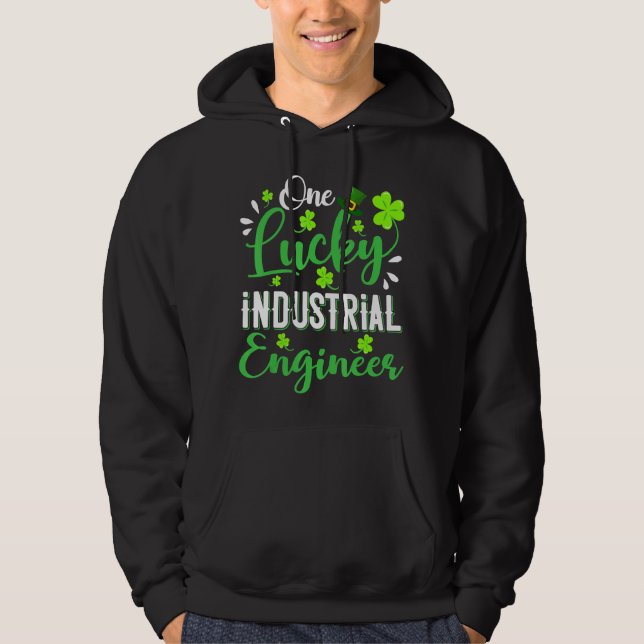 Moletom Um Engenheiro Industrial Sortudo Shamrock Hat Rua  (Frente)