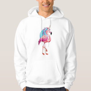 Moletom Um flamingo com um chifre unicórnio.