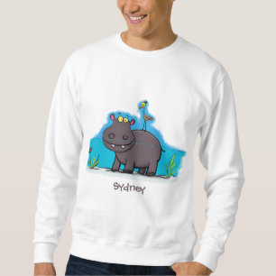 Moletom Um hipopótamo engraçado bonito com desenhos animad