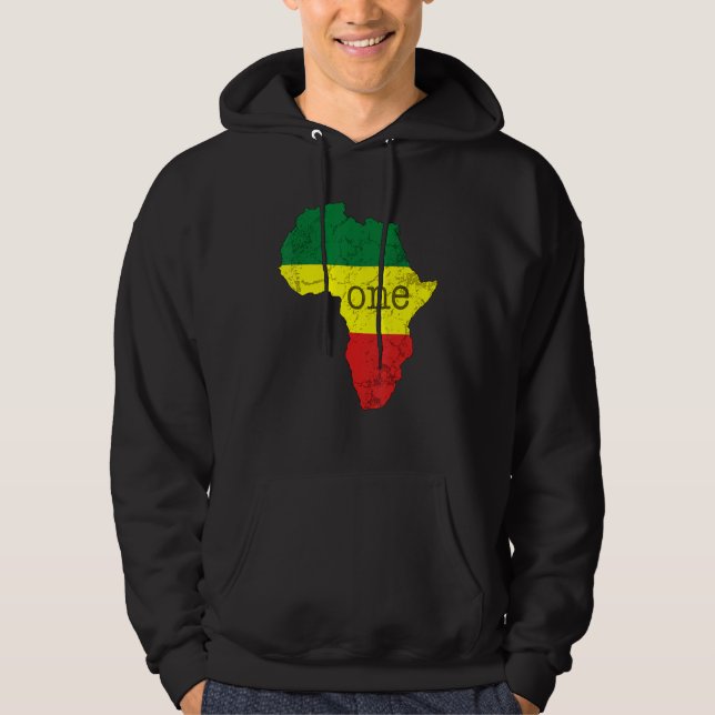 Moletom Um Mapa da Bandeira do Orgulho Pan-Africano da Áfr (Frente)