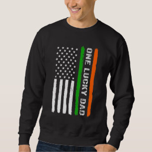 Moletom Um Pai Sortudo Bandeira Irlandesa Americana Irland