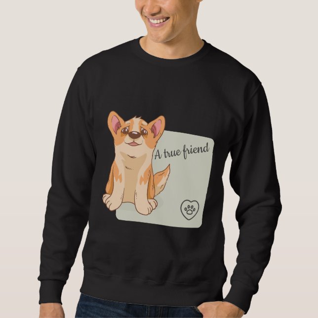 Moletom Um verdadeiro amigo Welsh Corgi (Frente)