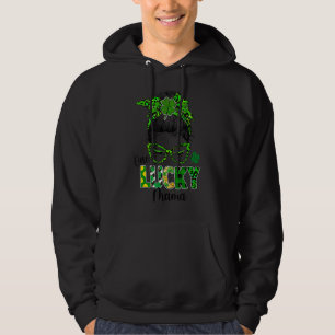 Moletom Uma Lucky Mama Shamrock Leopard Feliz St Patricks