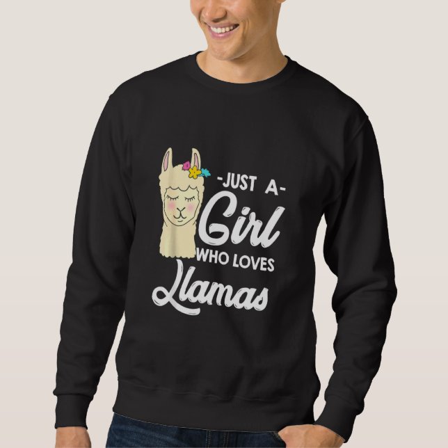 Moletom Uma Menina Que Ama Lhamas Engraçadas (Frente)
