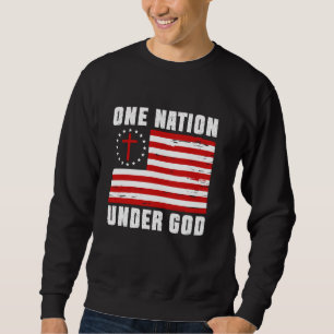 Moletom Uma Nação Sob Deus Jesus Abençoado Bandeira Americ