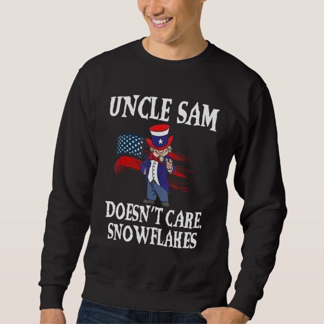 Moletom Uncle Sam Doesn't Care Snowflakes American Flag_3 (Frente)