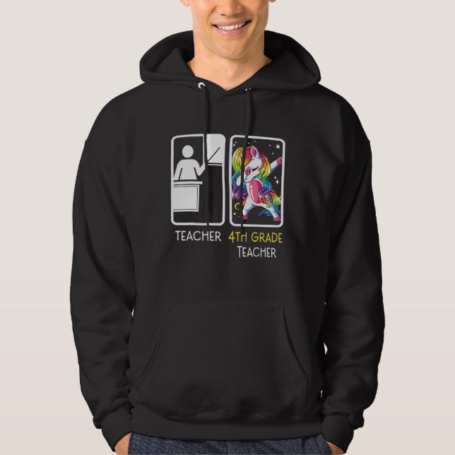 Moletom Unicorn Dabbing Teaccher 4º ano Professor Back T (Frente)
