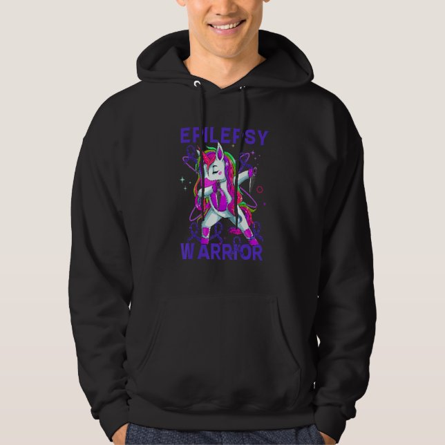 Moletom Unicorn Ninja Epilepsy Warrior Epilepsy Awareness  (Frente)