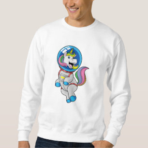 Moletom Unicórnio como astronauta no espaço