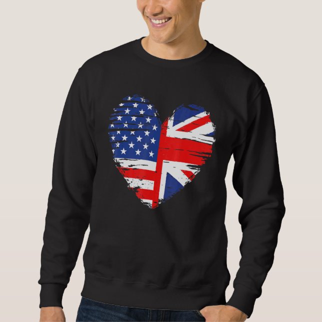 Moletom Union Jack Flag England E American Flag Para Brit (Frente)