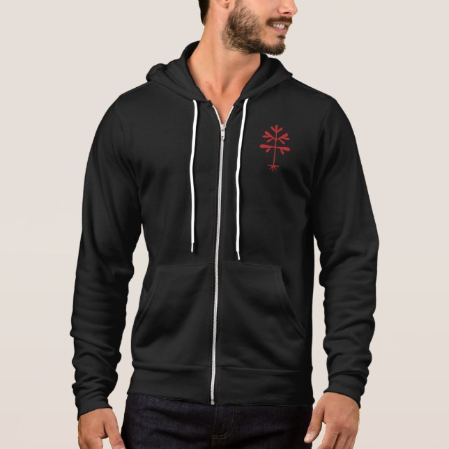 Moletom Unisex com Capuz e Ziper com Broto Vermelh (Frente)