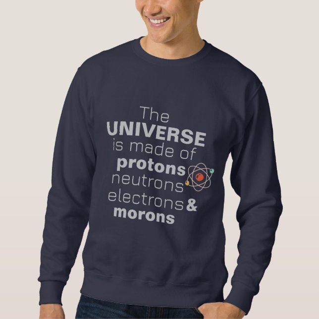 Moletom Universo de Ciência Divertida Prótons Nêutrons Elé (Frente)