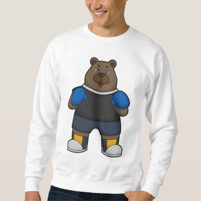 Moletom Urso como Boxer com luvas in a box (Frente)