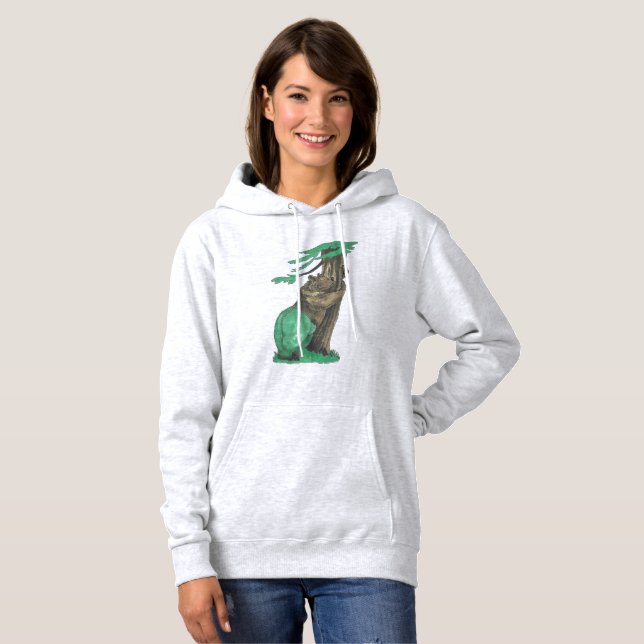 Moletom Urso De Abraço De Árvore Cuta Com Pernas Verdes Ri (Frente Completa)