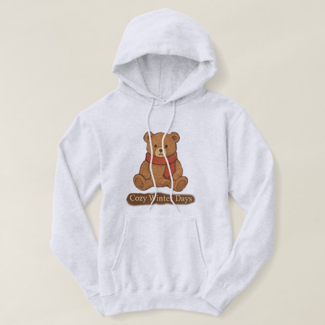 Moletom Urso de Inverno Aconchegante Vintage (Frente do Design)