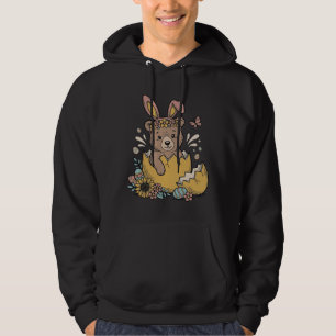Moletom Urso de Páscoa Fofo em Ovo Rachado Vetor Vintage_1