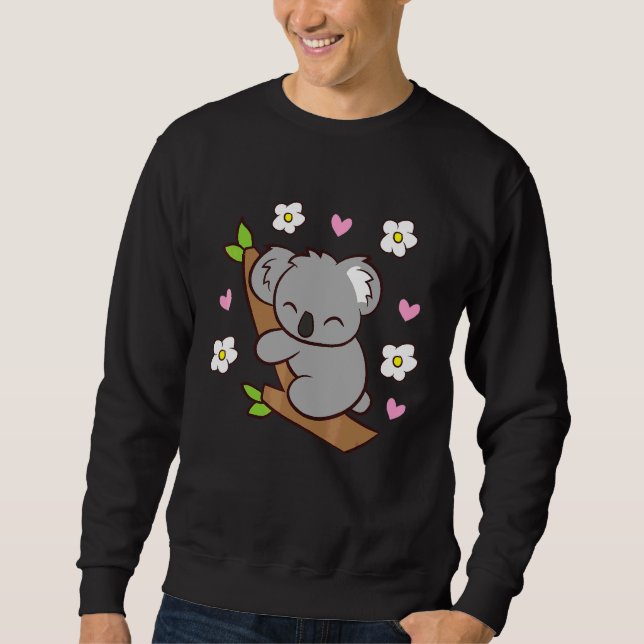 Moletom Urso Koala Cute Koala Com Flores Austrália Koala (Frente)