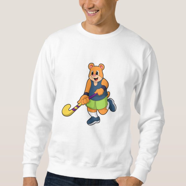 Moletom Urso no Hockey com Taco de Hóquei (Frente)