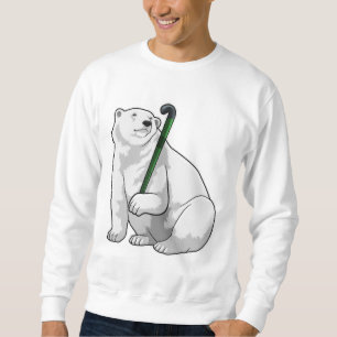 Moletom Urso Polar no Hockey com Taco de Hóquei
