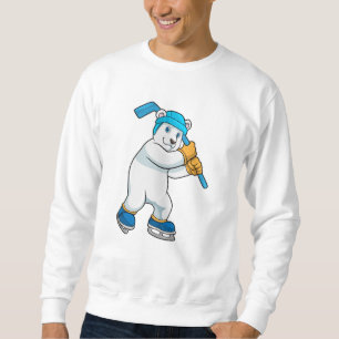 Moletom Urso polar no hóquei no gelo com bastão de hóquei