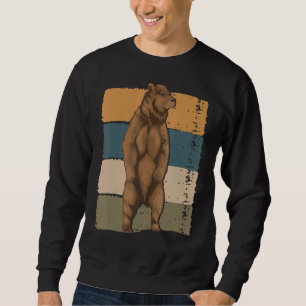 Moletom Urso Selvagem de Animais Marrons Retro Urso 1