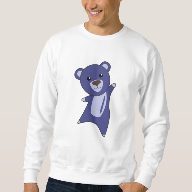 Moletom Urso Urso Urso Pequeno Urso Azul Engraçado (Frente)