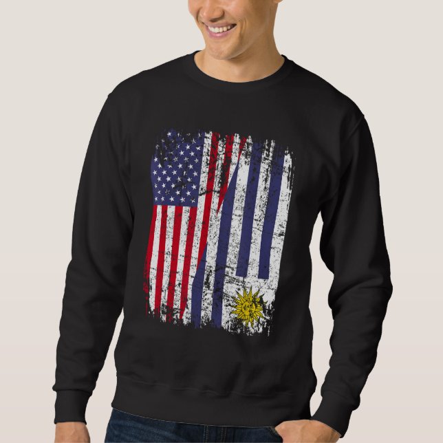 Moletom URUGUAI ROOTS Half American Flag URUGUAY (Frente)