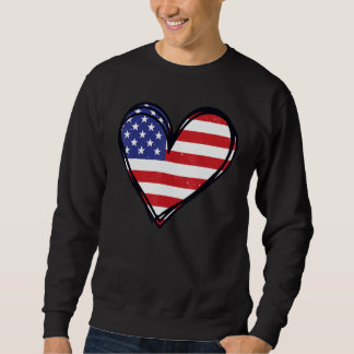 Moletom US American Flag Heart 4th of July USA Patriotic M