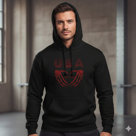 Moletom USA 250th Anniversary Skeleton Heart 1776 Hoodie