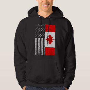 Moletom USA American Canadian Vintage Flag Canadian Roots
