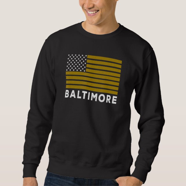 Moletom USA Flag Baltimore Purple Baltimore American Flag  (Frente)