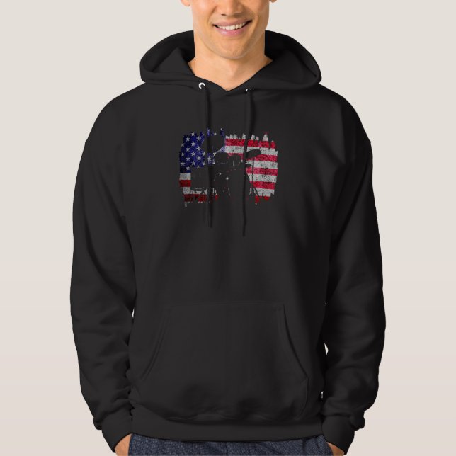 Moletom USA Rock Drummer Distressed (Frente)