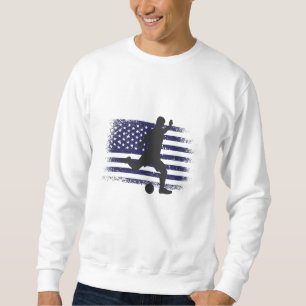 Moletom USA Soccer Fan Jersey Mostra Bandeira Americana