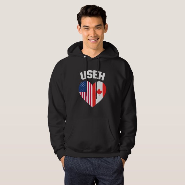 Moletom USEH America Canada Flag Funny American (Frente Completa)