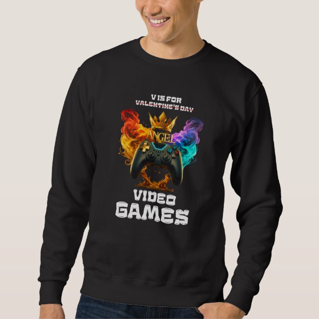 Moletom V É Para Videos games - Dia de os namorados (Frente)
