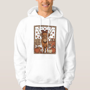 Moletom Vaca das Terras Altas Olá Outono Desenho de Gravur