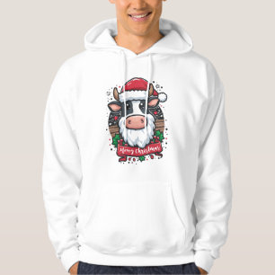 Moletom Vaca de Natal Engraçado Papai Noel