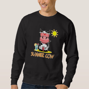 Moletom Vaca De Verão Na Praia Com Óculos De Sol