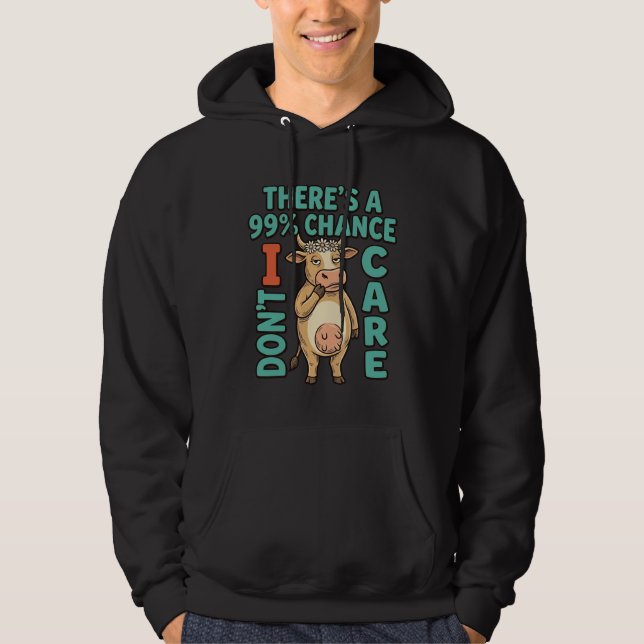 Moletom Vaca Engraçada 99% de Chance de Não Me Importar Gr (Frente)