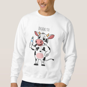 Moletom Vaca feliz com cartum de mamadeira