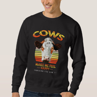 Moletom Vacas Me Fazem Sentir Feliz Vaca Fazendeiro Dizend