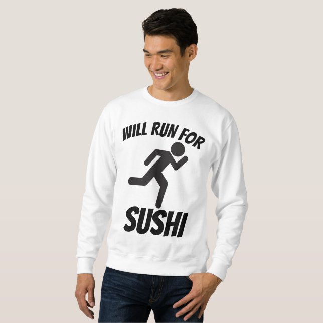 Moletom VAI CORRER PARA SUSHI, T-shirts Engraçadas (Frente Completa)