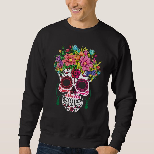 Moletom Valentines Day Dia De Los Muertos Sugar Floral Val (Frente)