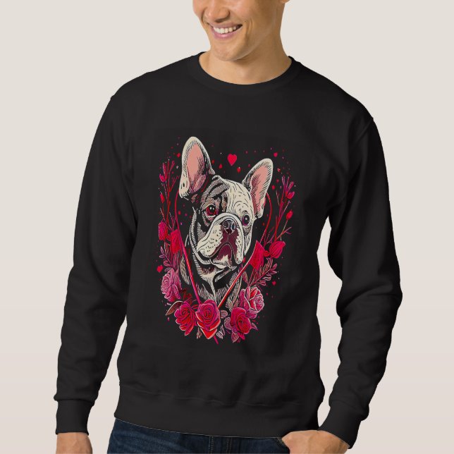 Moletom Valentine's day  French Bulldog Dog Valentine  25 (Frente)