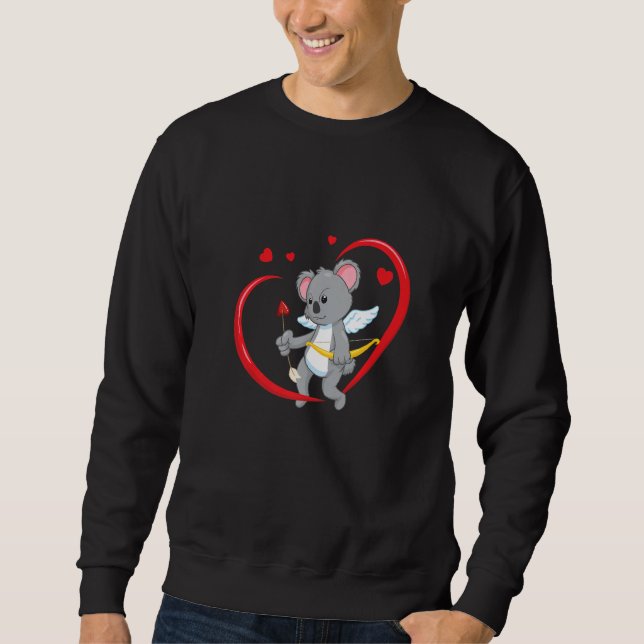 Moletom Valentines Day Koala Bear with Heart Arrow Cupid K (Frente)