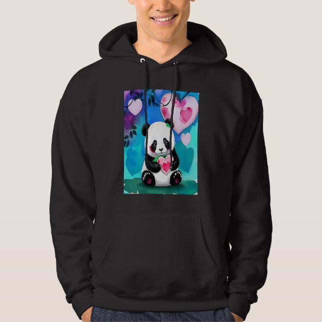 Moletom Valentine's Day Love Heart Panda Girlfriend Fiancé (Frente)