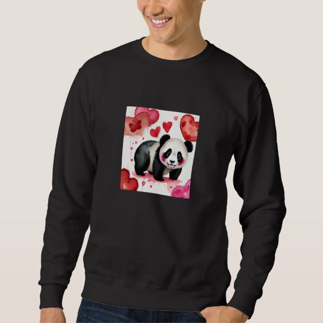 Moletom Valentine's Day Love Heart Panda Girlfriend Fiancé (Frente)